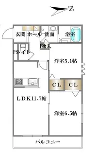 リベール・プランドール【4階】の間取り