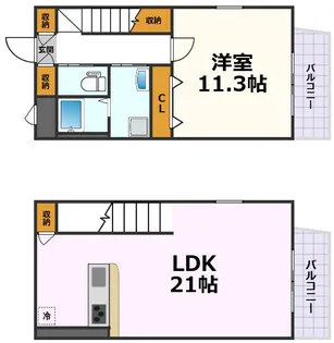 ドゥナーレ名駅西【3階】の間取り