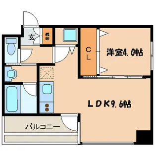 リッツ中央【6階】の間取り