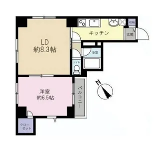 グランシャス銀座東【6階】の間取り