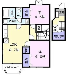 メゾンジュネス【2階】の間取り