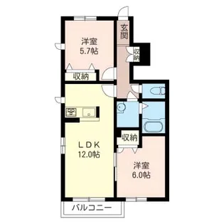 Riverside Crane B【1階】の間取り