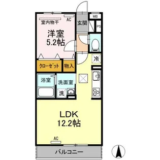 コルノリザイア【1階】の間取り