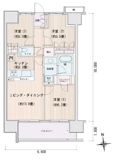エスティメゾン豊洲レジデンスB【12階】の間取り