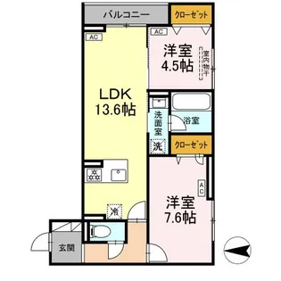 セレスティア西寺尾 A【2階】の間取り