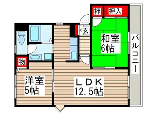 ヴェルドミ-ル夏見B棟【1階】の間取り
