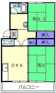 上浜団地【7階】の間取り
