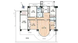 レ・グランディア芦屋東山【1階】の間取り