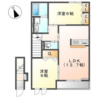 ラ・パッセ・デラ・メンテ【2階】の間取り