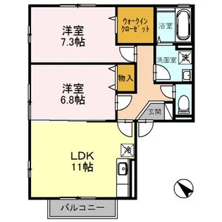 オーキッドガーデン曽根【1階】の間取り