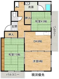 城の前マンション【4階】の間取り