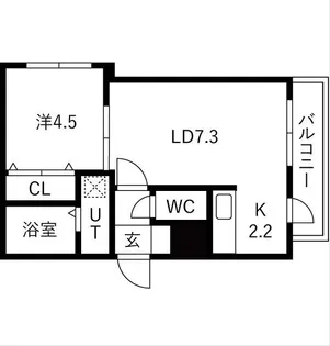Grandeeイースト札幌(グランディーイースト札幌)【2階】の間取り