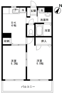 フラッツ南町【1階】の間取り