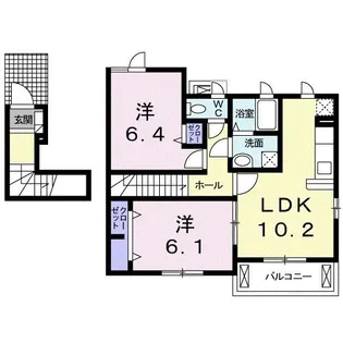 ホワイトオーク東【2階】の間取り