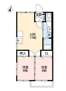 御領ハイツ【1階】の間取り