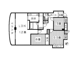 トーカンマンション高見橋1202号【12階】の間取り