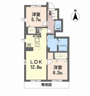 ブルンはなみずき【1階】の間取り