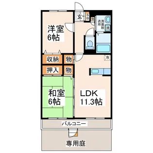 エンゼルシャトーII【1階】の間取り