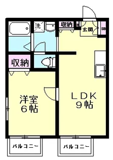アオキハイツB【2階】の間取り