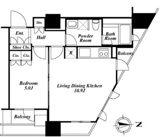 プライムアーバン新宿夏目坂タワーレジデンス【7階】の間取り