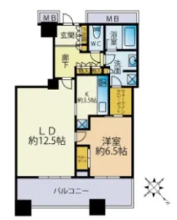 芝浦アイランドケープタワー【17階】の間取り