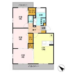 メゾンドゥロジェ【2階】の間取り