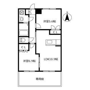 レジデンス城西II【1階】の間取り