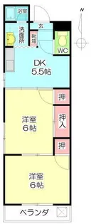 2DKの間取り画像