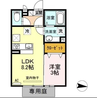 アモリール津福A【1階】の間取り