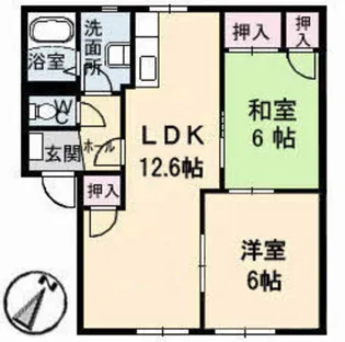 クレストハイム宮崎【1階】の間取り