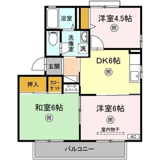 福島県福島市北中央3【アパート】の間取り