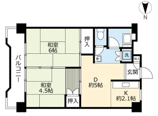 2DKの間取り画像