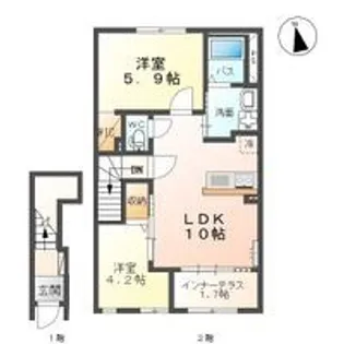 リバレイン南川【2階】の間取り