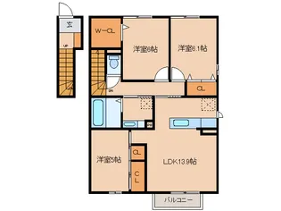 山口県岩国市平田5【アパート】の間取り