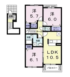 アイランド ヒルズ つくば II【2階】の間取り
