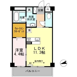セレーナ沖浜【1階】の間取り