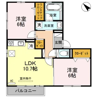 滋賀県栗東市綣10【アパート】の間取り