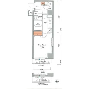 エストゥルースプラスノース名古屋【7階】の間取り