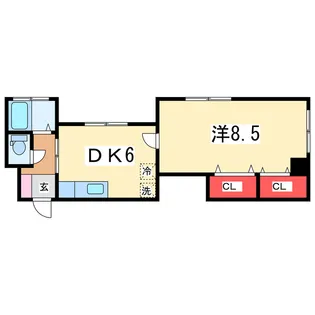 コーポラスゆたか【2階】の間取り