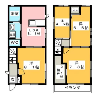 神奈川県鎌倉市岩瀬【一戸建】の間取り
