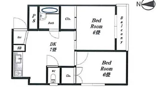 ハウス落合【4階】の間取り