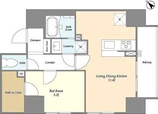 ユニデン八丁堀レジデンス【6階】の間取り