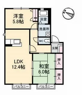 フローラルII【2階】の間取り