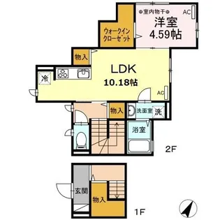 東京都足立区東伊興1【アパート】の間取り