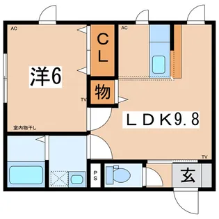 サンテラス松が岬A【1階】の間取り