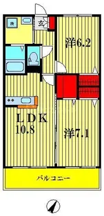 サウスヒルズAoyagi【1階】の間取り