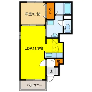 岐阜県羽島郡笠松町米野【アパート】の間取り