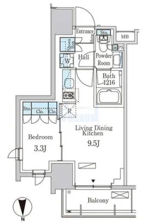 パークアクシス池袋【15階】の間取り
