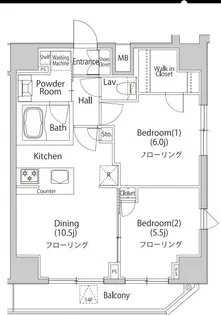 カーサスプレンディッド虎ノ門新橋【14階】の間取り