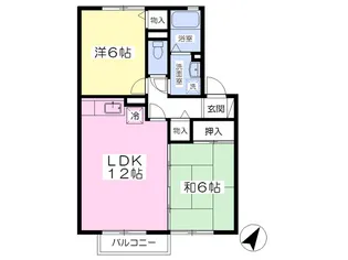 レーベンハイツ【1階】の間取り